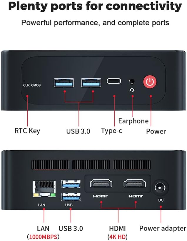 Beelink SER4 Ryzen Mini PC Windows 11 AMD Ryzen 7 4800U(7nm, 8C/16T)up to 4.2GHz, 32GB DDR4 RAM 512GB NVME SSD, 4K@60Hz Triple Display Dual HDMI+Type-C, Support 57W Mini Gaming Computer WiFi 6E BT5.0 - Image 26