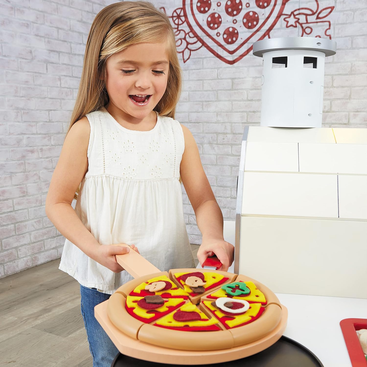 Toys AND Games Little Tikes Real Wood Pizza Restaurant Wooden Play Kitchen Cook and Serve with Realistic Lights Sounds and Dual-Sided Play, 20+ Accessories Set, Gift for Kids, Large Toy for Girls & Boys Ages 3+ - Image 2