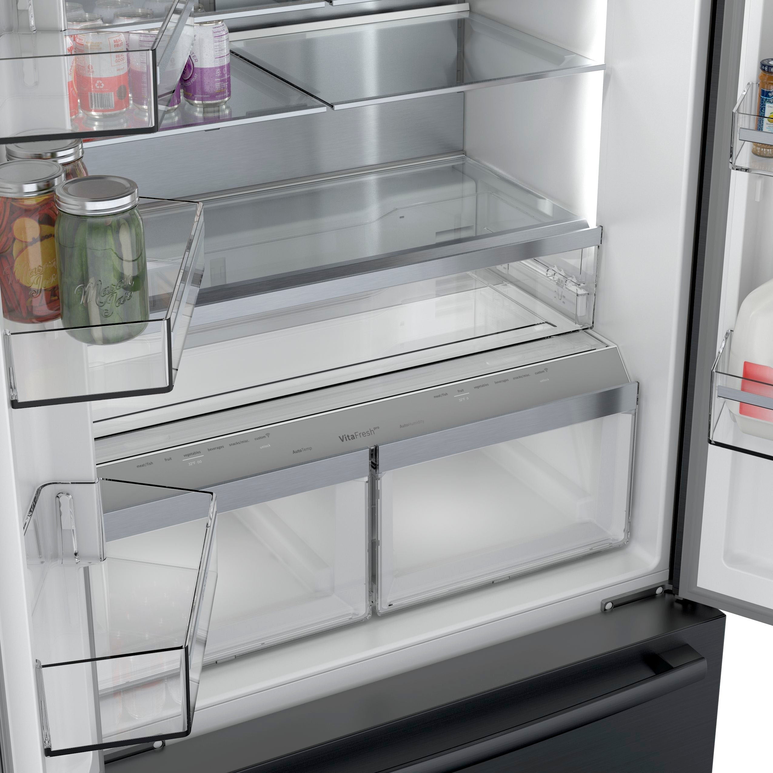 Bosch – 800 Series 21 Cu. Ft. French Door Counter-Depth Smart Refrigerator – Black stainless steel - Image 11