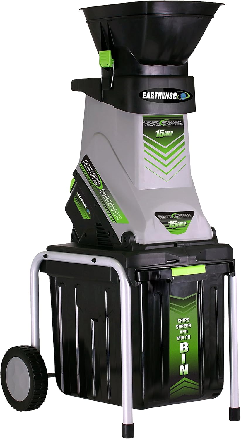 Earthwise GS70015 15-Amp Garden Corded Electric Chipper, Collection Bin - Image 2